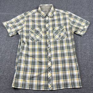 Kuhl Shirt Mens Medium Plaid Eluxur Button Down Short Sleeve Outdoor Hiking